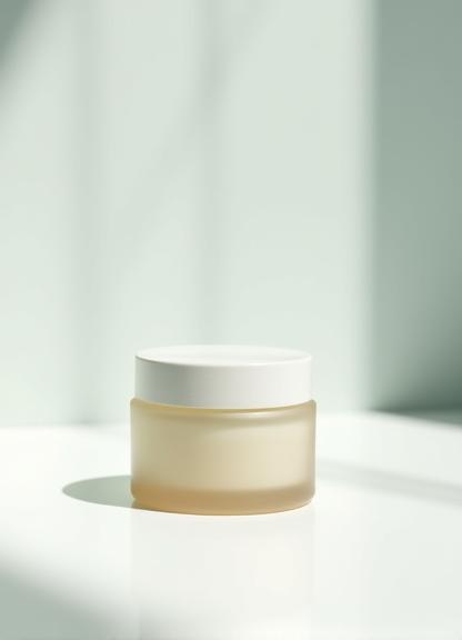 Ceramic Glow Cream jar in daylight